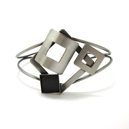 Open Squares Cuff Bracelet by Christophe Poly - Click Image to Close